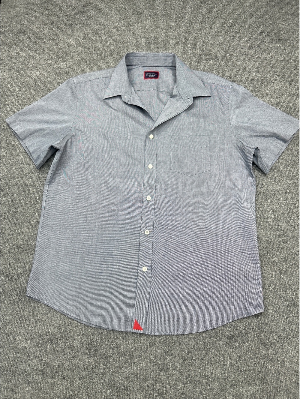 Untuckit Men's Short Sleeve Button-Up Shirt Large Gray